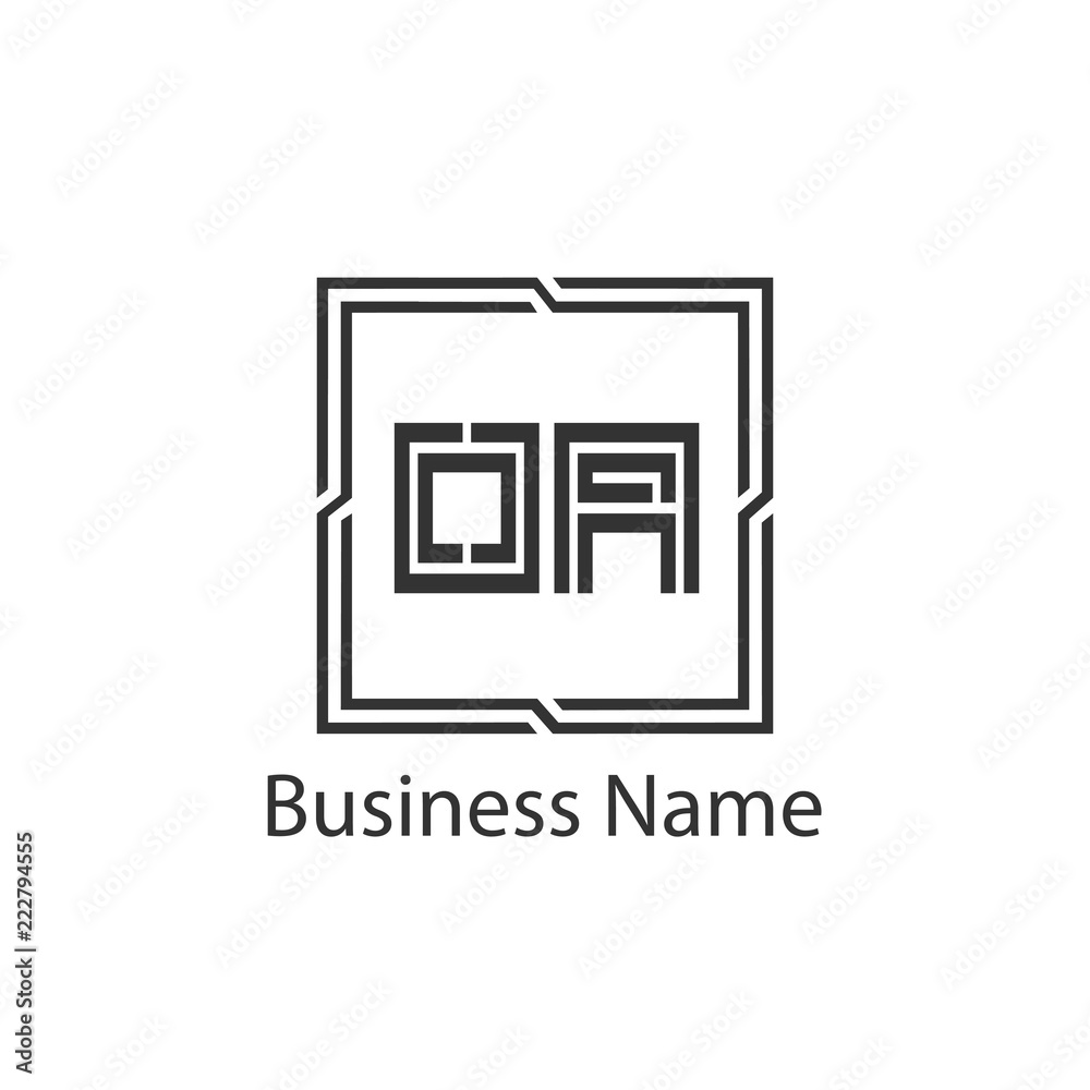 Initial Letter OA Logo Template Design