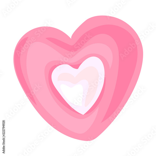 Candy heart icon. Cartoon of candy heart vector icon for web design isolated on white background