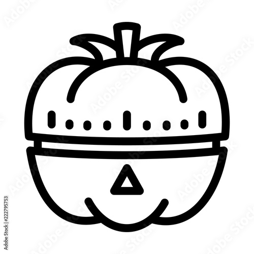 Vegetable kitchen timer icon. Outline vegetable kitchen timer vector icon for web design isolated on white background