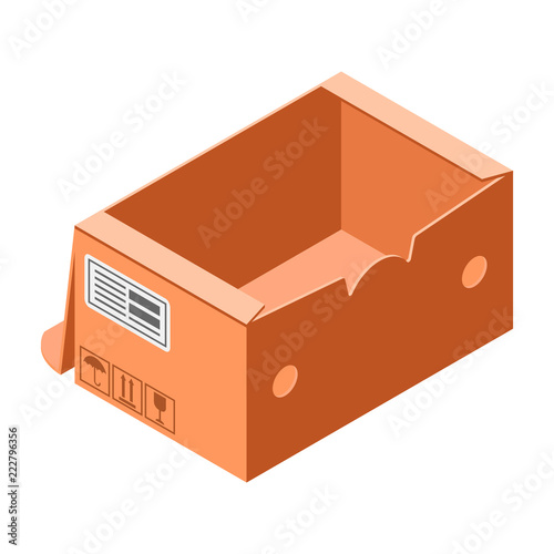 Handly carton box icon. Isometric of handly carton box vector icon for web design isolated on white background photo