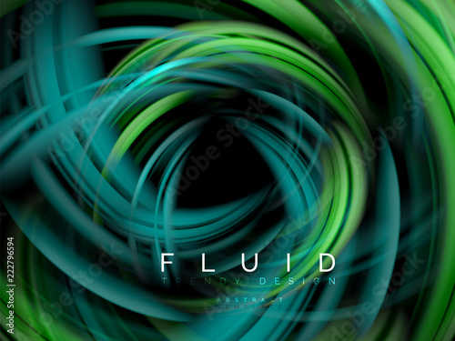 Fluid smooth wave abstract background, flowing glowing color motion concept, trendy abstract layout template for business or technology presentation or web brochure cover, wallpaper