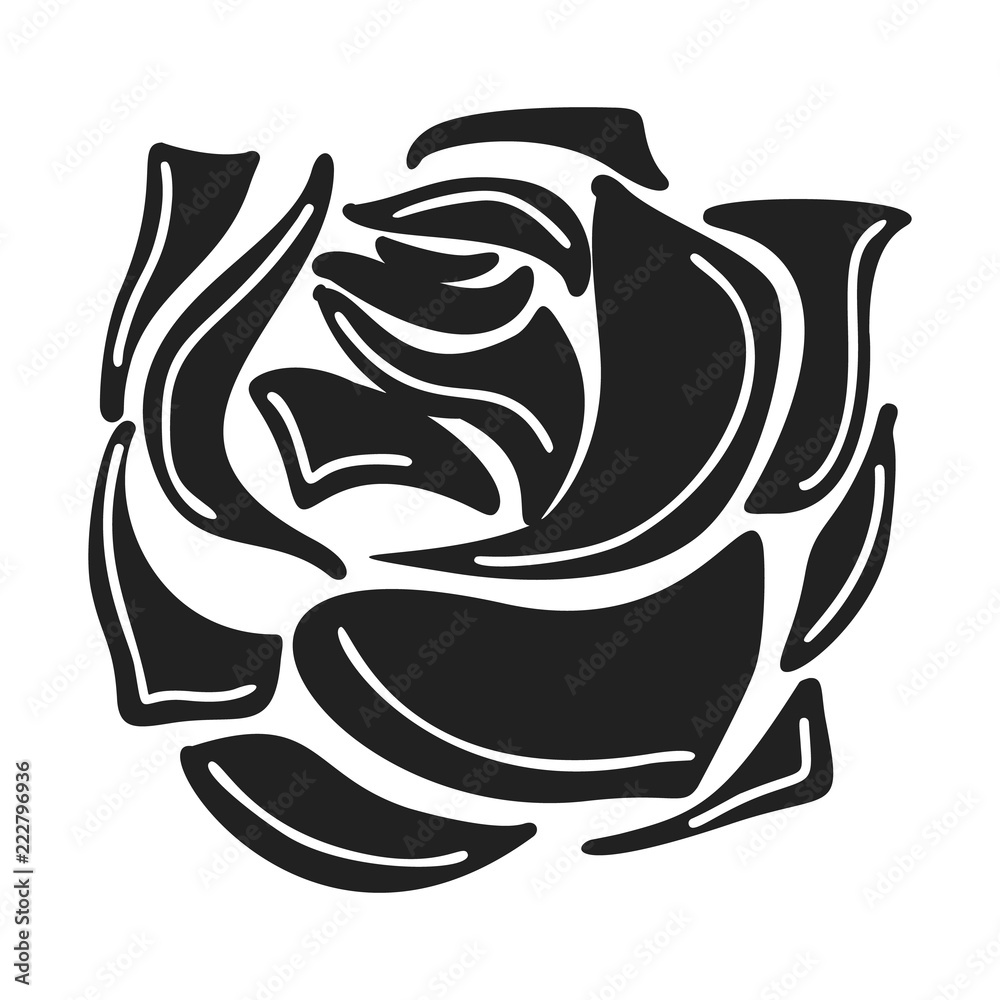 Decorative rose icon. Simple illustration of decorative rose vector icon for web design isolated on white background Decorative rose icon. Simple illustration of decorative rose vector icon for web design isolated on white background