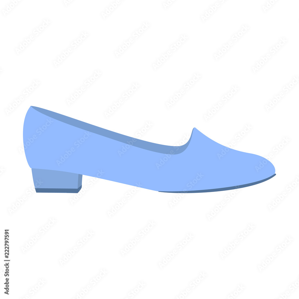 Blue low shoe icon. Flat illustration of blue low shoe vector icon for web design Blue low shoe icon. Flat illustration of blue low shoe vector icon for web design