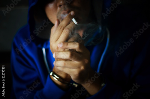 Male prisoners are smokers with stress © khampiranon