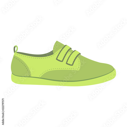 Green shoe icon. Flat illustration of green shoe vector icon for web design