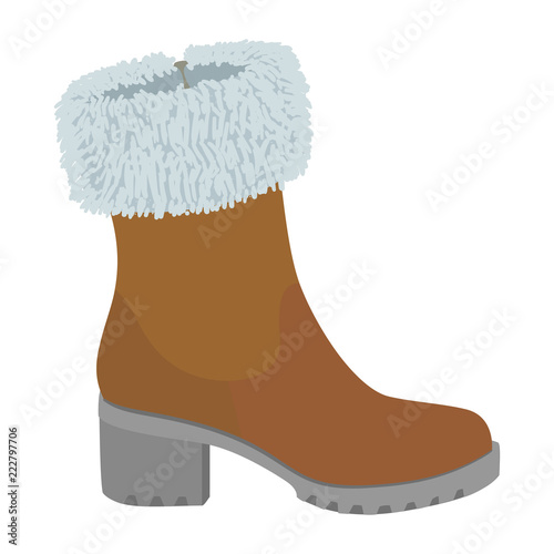 Top winter shoe icon. Flat illustration of top winter shoe vector icon for web design