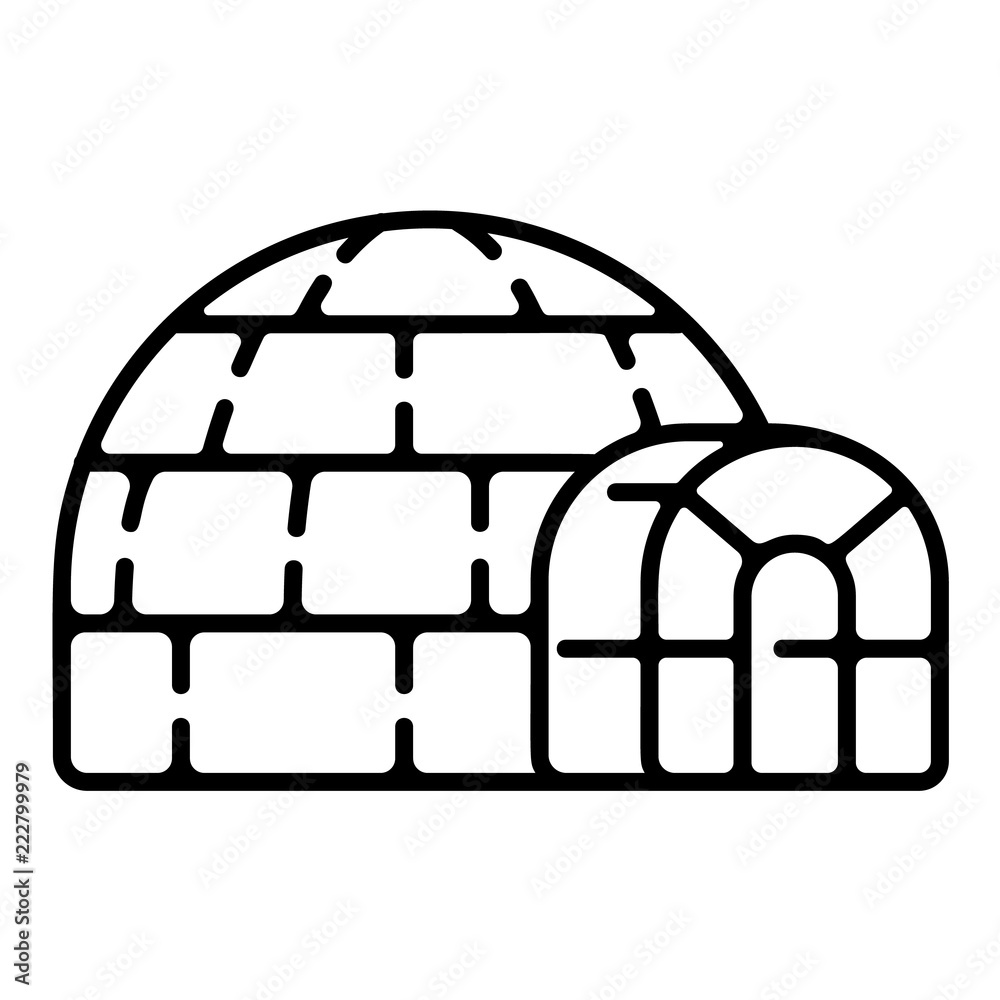 Igloo Clip Art Black And White