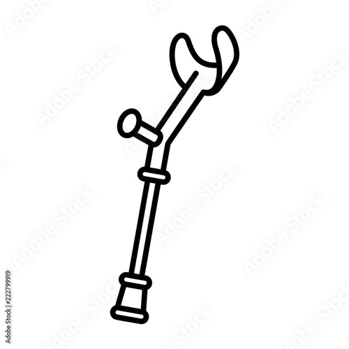 Elbow crutch icon. Outline elbow crutch vector icon for web design isolated on white background