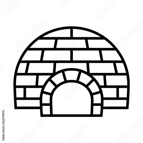 Arctic igloo icon. Outline arctic igloo vector icon for web design isolated on white background