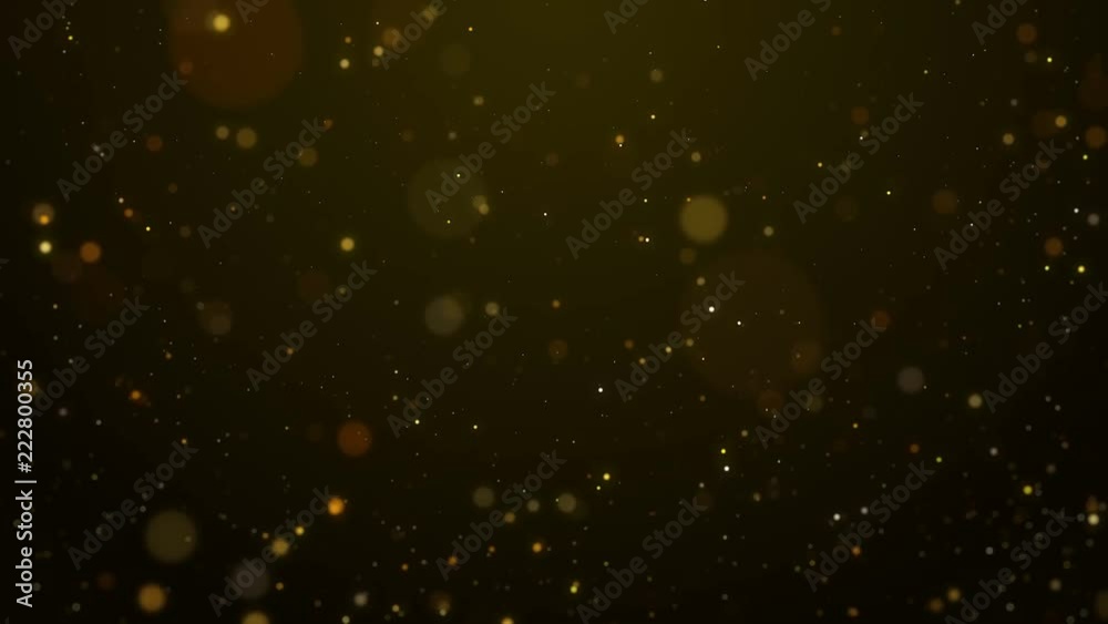 Gold particles falling background looped