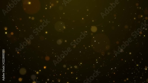Gold particles falling background looped
