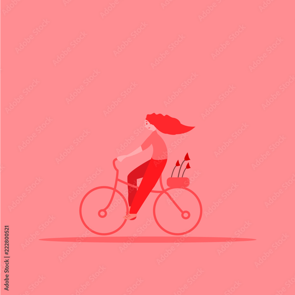 girl on bike vector for web girl on bike vector for web