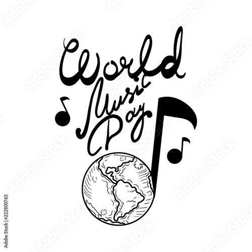 Live music day concept background. Hand drawn illustration of live music day vector concept background for web design
