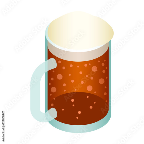 Mug of beer icon. Isometric of mug of beer vector icon for web design isolated on white background