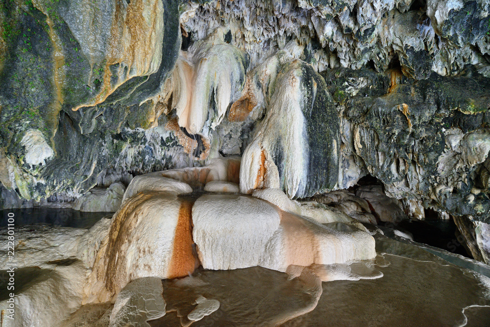 Armenia, rock formations in the cave with natural hot water, under \ Armenia, rock formations in the cave with natural hot water, under \