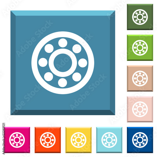 Bearings white icons on edged square buttons