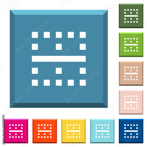 Horizontal border white icons on edged square buttons