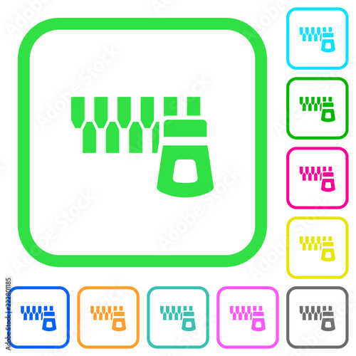 Horizontal zipper vivid colored flat icons