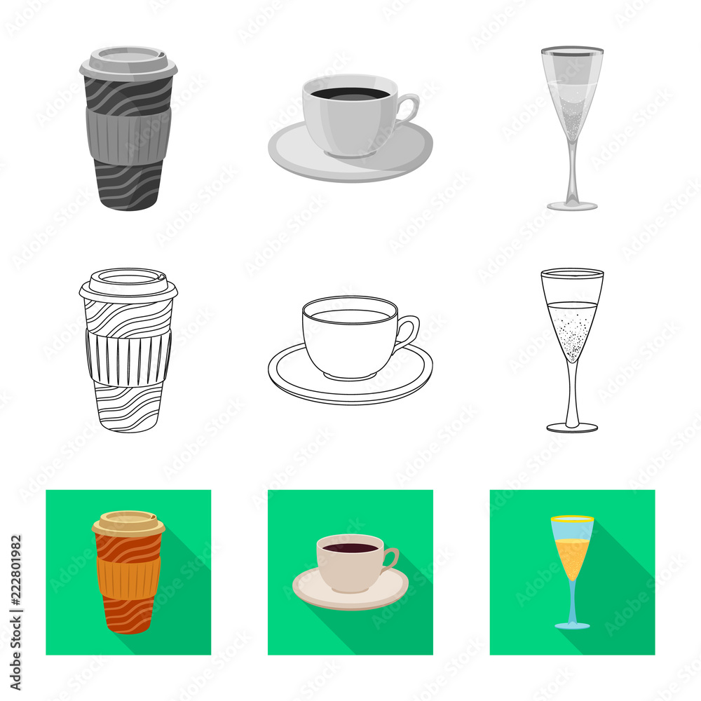 Vector design of drink and bar icon. Collection of drink and party stock vector illustration. Vector design of drink and bar icon. Collection of drink and party stock vector illustration.