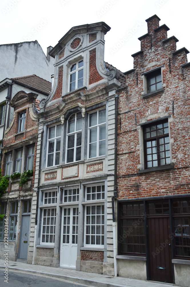 Facade of an old house in the center of Gent, Belgium