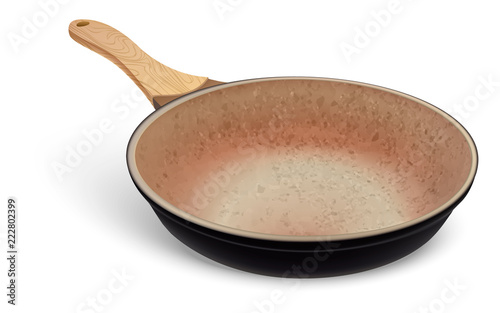 Cooking fry pan icon. Realistic illustration of cooking fry pan vector icon for web design isolated on white background