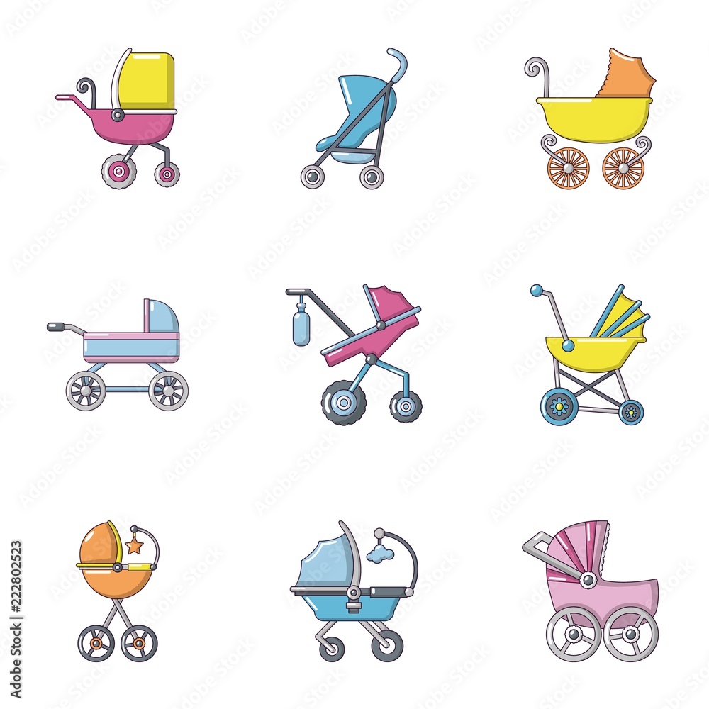 Cradle icons set. Cartoon set of 9 cradle vector icons for web isolated on white background Cradle icons set. Cartoon set of 9 cradle vector icons for web isolated on white background