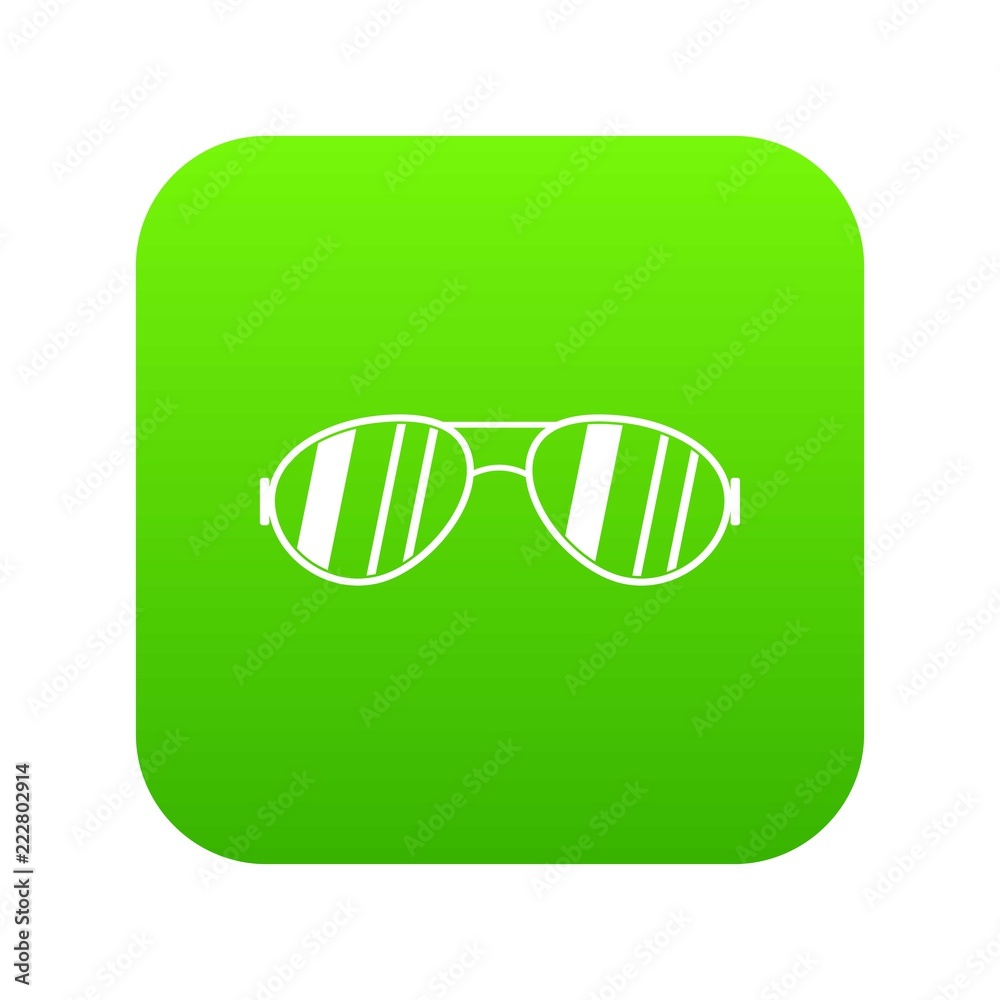 Glasses icon digital green for any design isolated on white vector illustration Glasses icon digital green for any design isolated on white vector illustration