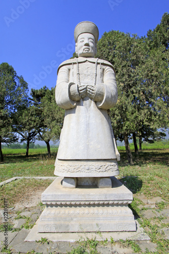 Stone minister statue in the Eastern Royal Tombs of the Qing Dynasty, china