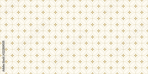 Background pattern seamless floral and circle line abstract gold color.