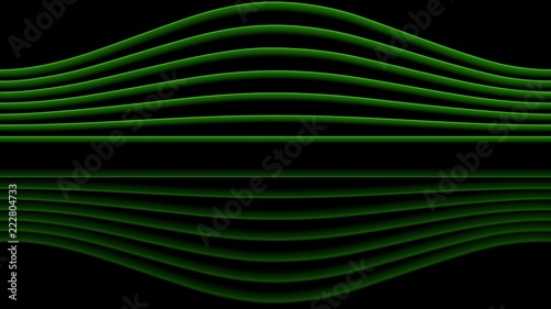 Green Sinewaves with Reflections
