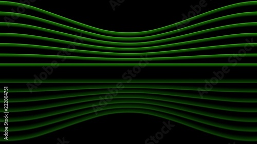Green Sinewaves with Reflections