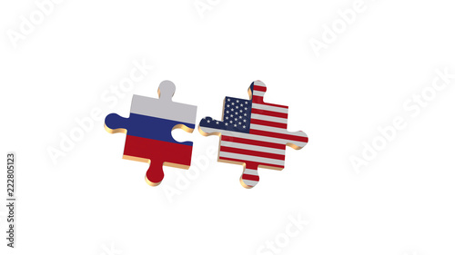 White for Put the Puzzle to Russia and USA Flag