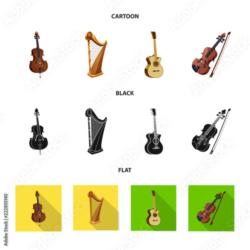 Vector design of music and tune icon. Collection of music and tool stock vector illustration.