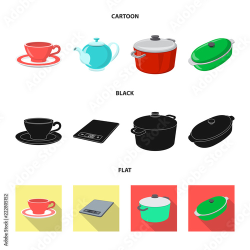 Vector design of kitchen and cook symbol. Set of kitchen and appliance vector icon for stock.