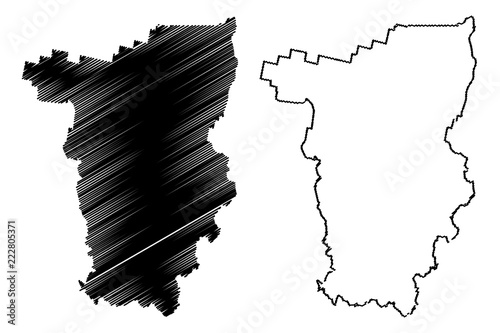 Perm Krai (Russia, Subjects of the Russian Federation, Krais of Russia) map vector illustration, scribble sketch Perm Krai map