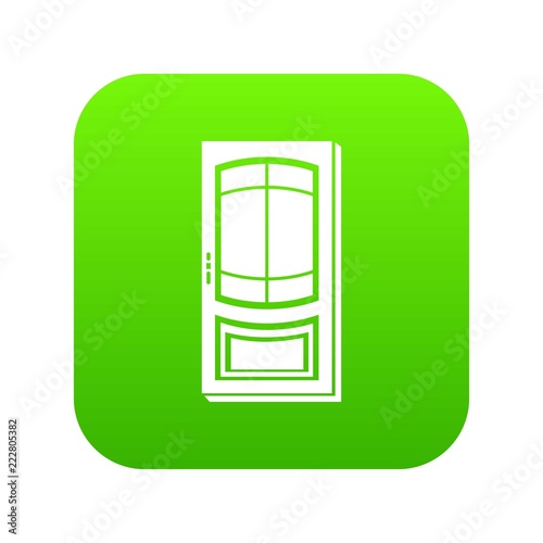 Exterior icon green vector isolated on white background