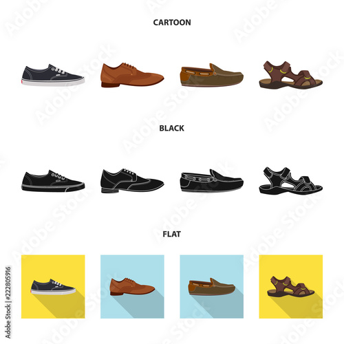 Isolated object of man and foot logo. Collection of man and wear stock symbol for web.
