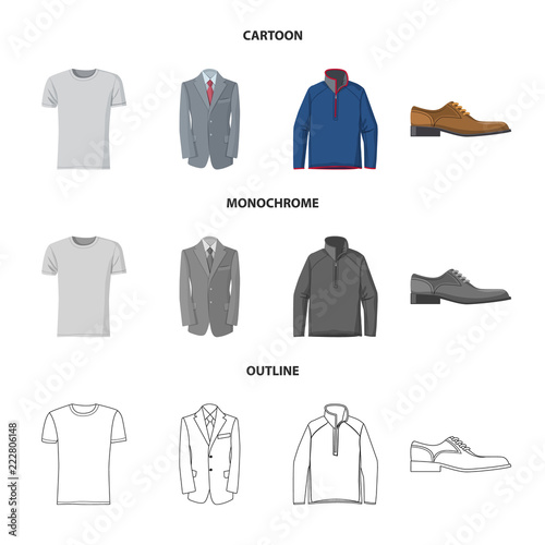 Vector design of man and clothing logo. Set of man and wear vector icon for stock.