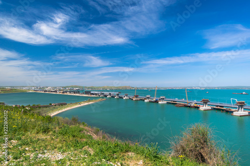 Wallpaper Mural Construction of the Crimean bridge in Kerch Strait in a day Torontodigital.ca