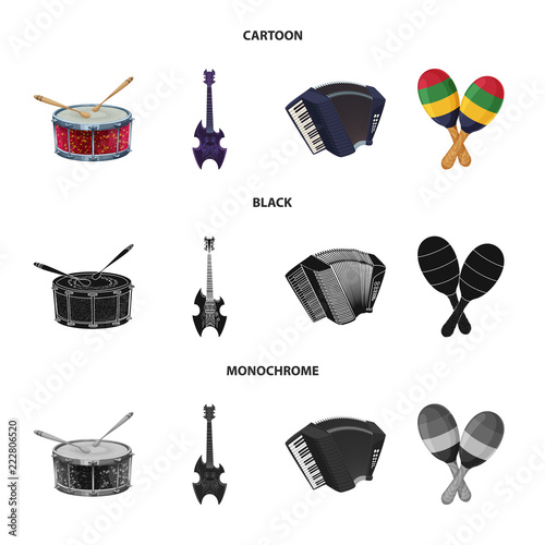 Vector illustration of music and tune sign. Collection of music and tool stock vector illustration.