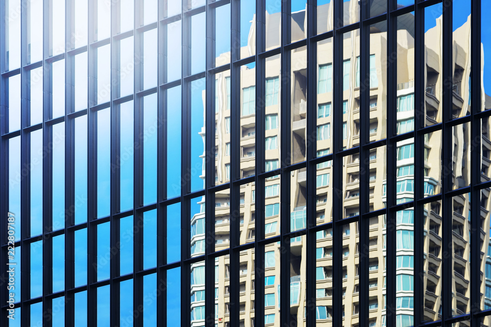 low angle view to glass window of modern skyscraper. business concept of success industry in architecture low angle view to glass window of modern skyscraper. business concept of success industry in architecture
