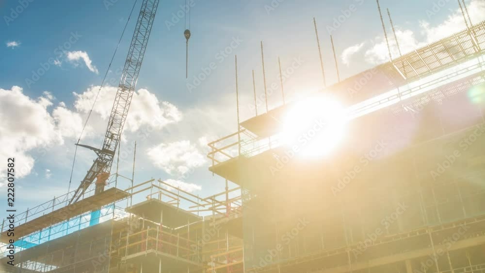 Construction at Sunset Time Lapse