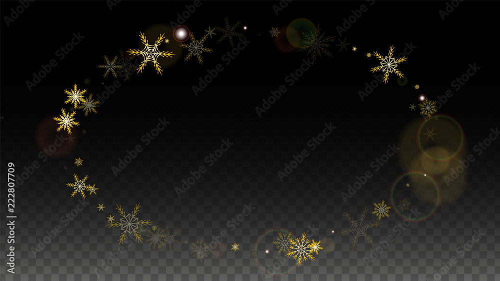 Christmas Vector Background with Gold Falling Snowflakes Isolated on ...
