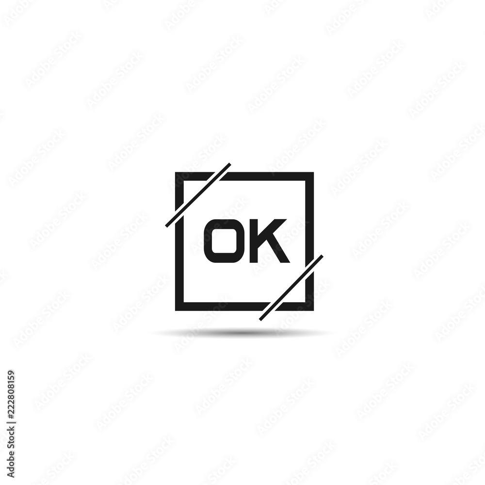 Initial Letter OK Logo Template Design