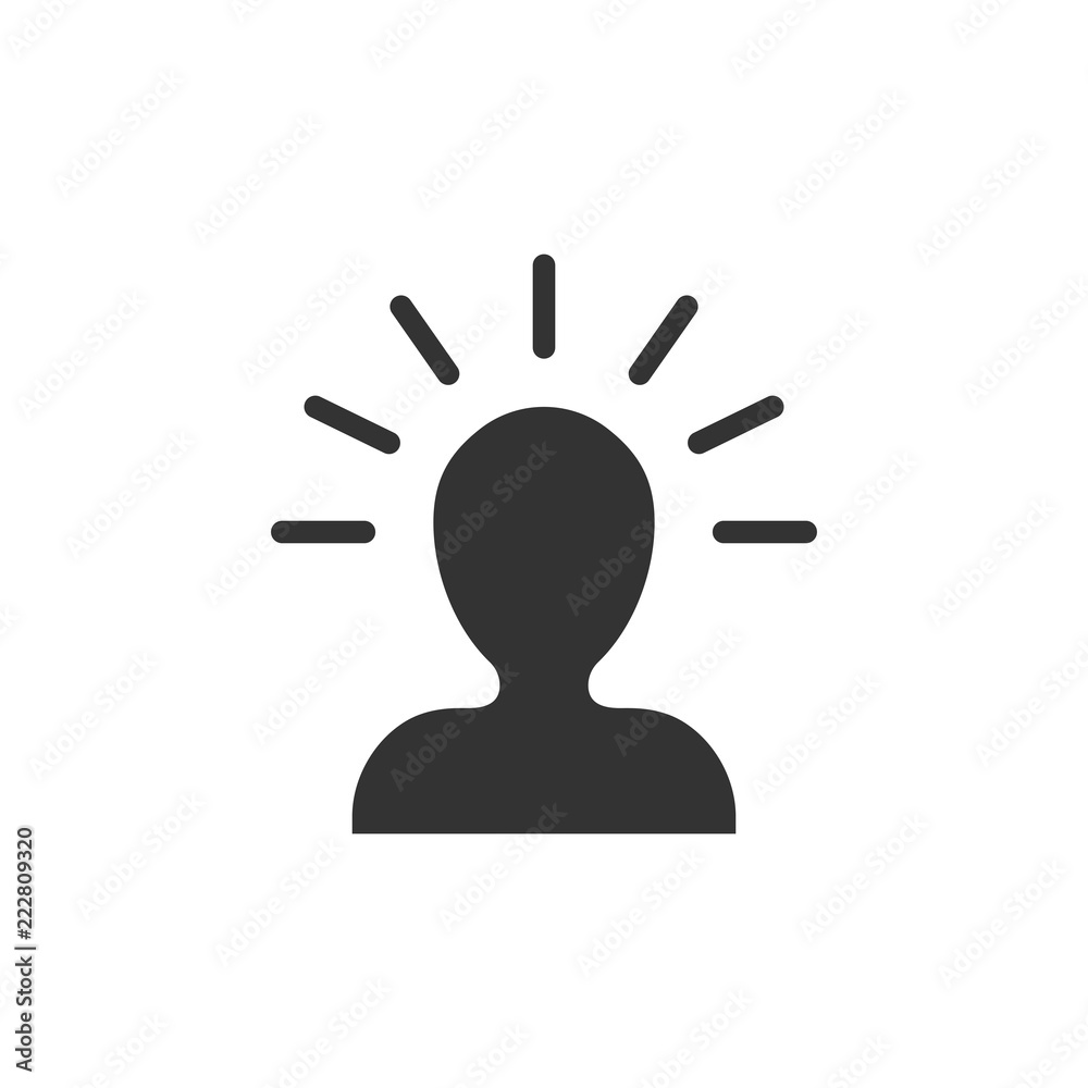 Mind people icon in flat style. Human frustration vector illustration on white isolated background. Mind thinking business concept.