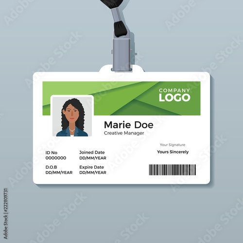 Simple Green ID Card Template