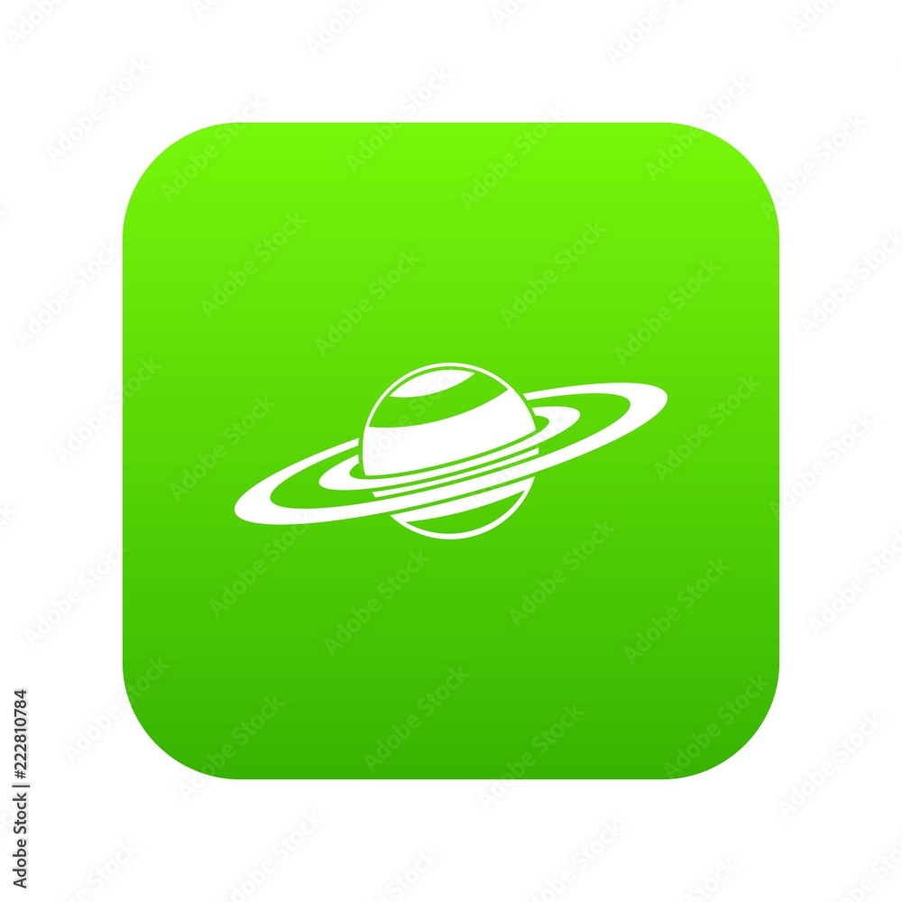 Saturn rings icon digital green for any design isolated on white vector illustration Saturn rings icon digital green for any design isolated on white vector illustration