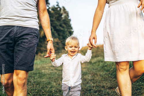 Young family with little son have fun outdoor © bedya