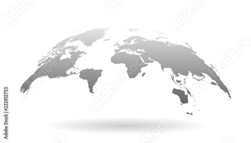 Earth planet icon in flat style. 3D world map vector illustration on white isolated background. Global communication business concept.