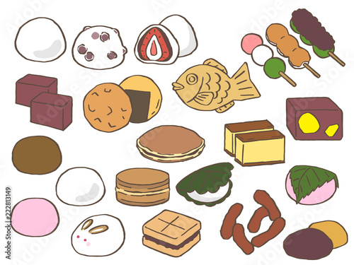 和菓子セット　手書き風